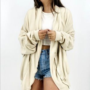 Free People L Cream Oversized Jacket